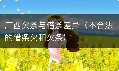 广西欠条与借条差异（不合法的借条欠和欠条）