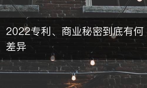 2022专利、商业秘密到底有何差异