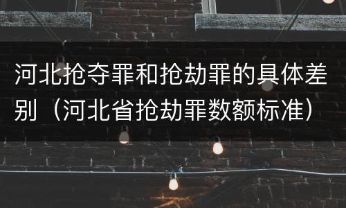 河北抢夺罪和抢劫罪的具体差别（河北省抢劫罪数额标准）