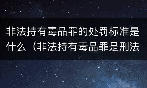 非法持有毒品罪的处罚标准是什么（非法持有毒品罪是刑法多少条）