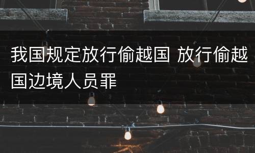 我国规定放行偷越国 放行偷越国边境人员罪