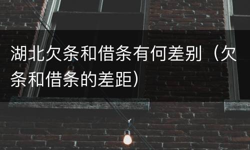 湖北欠条和借条有何差别（欠条和借条的差距）