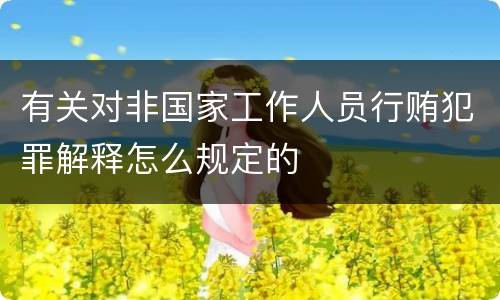 有关对非国家工作人员行贿犯罪解释怎么规定的