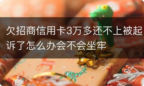 欠招商信用卡3万多还不上被起诉了怎么办会不会坐牢