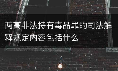 两高非法持有毒品罪的司法解释规定内容包括什么