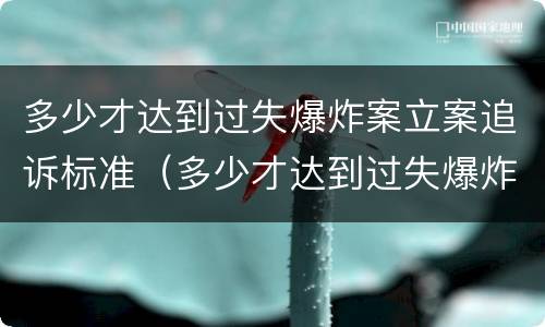 多少才达到过失爆炸案立案追诉标准（多少才达到过失爆炸案立案追诉标准呢）