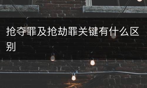 抢夺罪及抢劫罪关键有什么区别