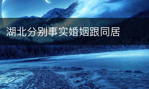 湖北分别事实婚姻跟同居