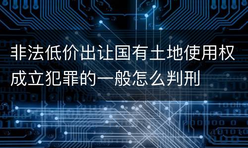 非法低价出让国有土地使用权成立犯罪的一般怎么判刑
