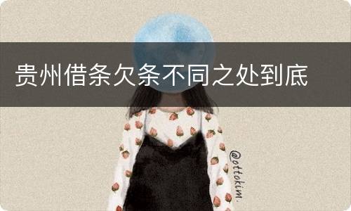 贵州借条欠条不同之处到底