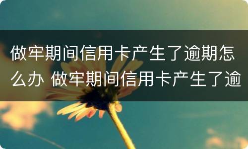 做牢期间信用卡产生了逾期怎么办 做牢期间信用卡产生了逾期怎么办呢