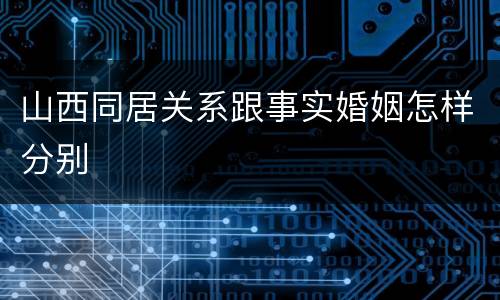 山西同居关系跟事实婚姻怎样分别