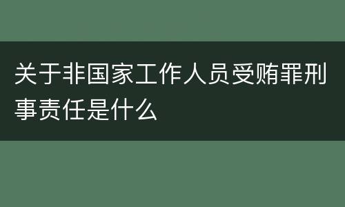 关于非国家工作人员受贿罪刑事责任是什么