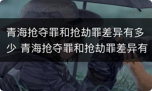 青海抢夺罪和抢劫罪差异有多少 青海抢夺罪和抢劫罪差异有多少条