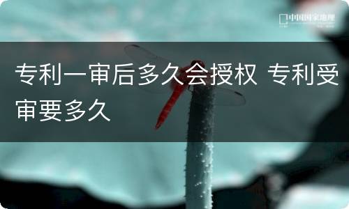 专利一审后多久会授权 专利受审要多久