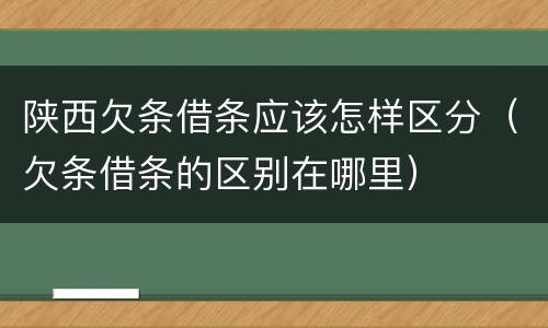 陕西欠条借条应该怎样区分（欠条借条的区别在哪里）