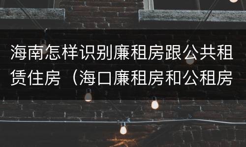 海南怎样识别廉租房跟公共租赁住房（海口廉租房和公租房的区别）