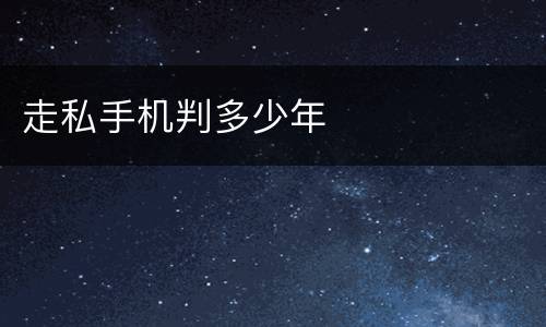走私手机判多少年