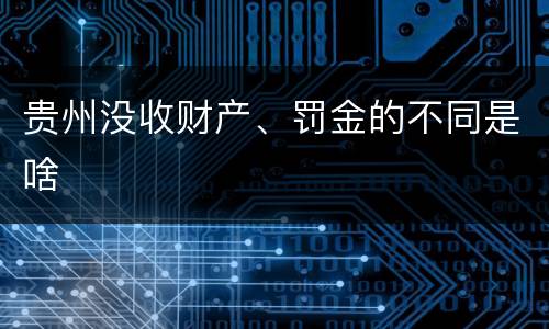 贵州没收财产、罚金的不同是啥