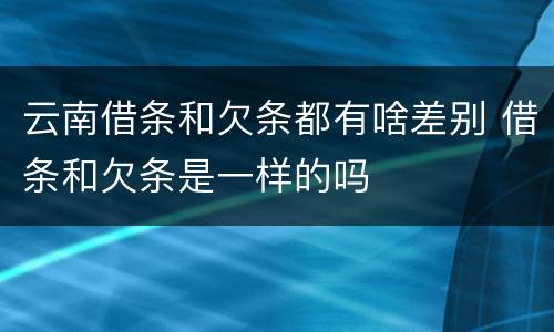 云南借条和欠条都有啥差别 借条和欠条是一样的吗