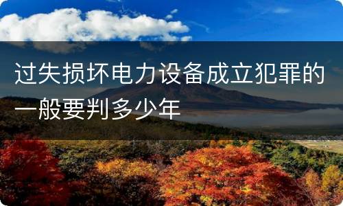 过失损坏电力设备成立犯罪的一般要判多少年