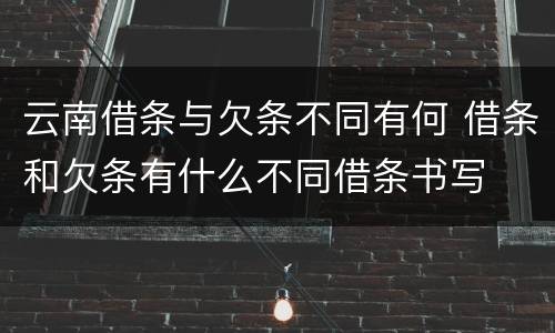 云南借条与欠条不同有何 借条和欠条有什么不同借条书写