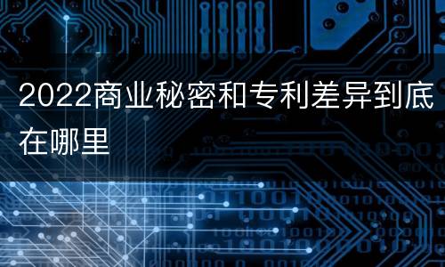 2022商业秘密和专利差异到底在哪里