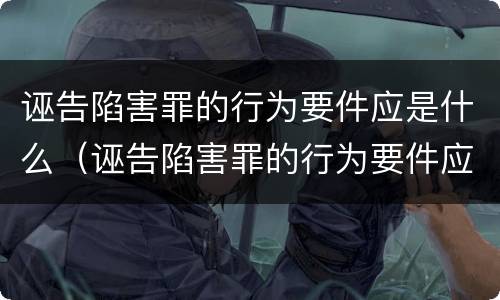 诬告陷害罪的行为要件应是什么（诬告陷害罪的行为要件应是什么意思）