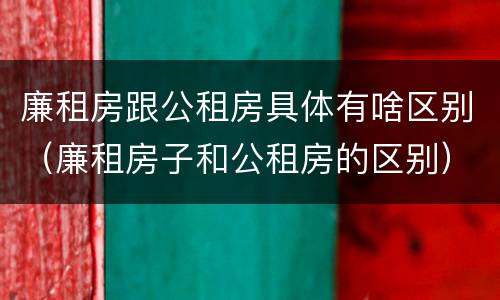 廉租房跟公租房具体有啥区别（廉租房子和公租房的区别）