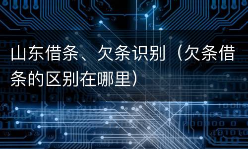 山东借条、欠条识别(欠条借条的区别在哪里)