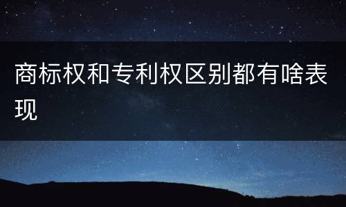 商标权和专利权区别都有啥表现