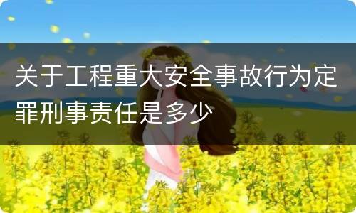 关于工程重大安全事故行为定罪刑事责任是多少