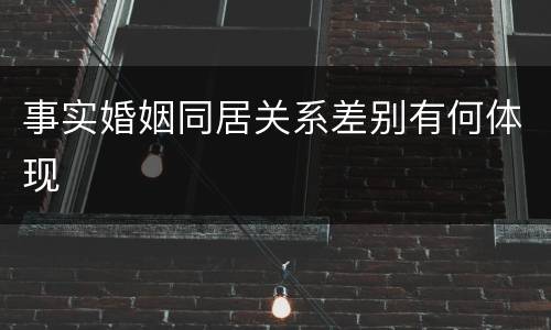 事实婚姻同居关系差别有何体现