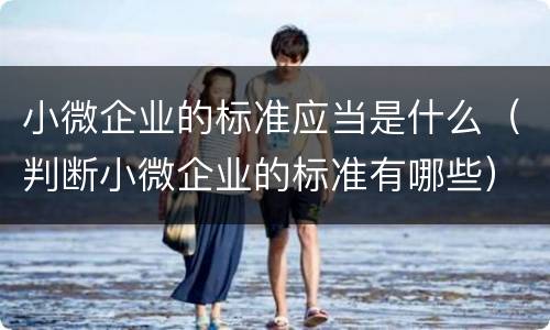 小微企业的标准应当是什么（判断小微企业的标准有哪些）
