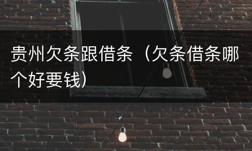贵州欠条跟借条（欠条借条哪个好要钱）