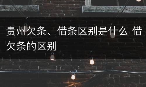 贵州欠条、借条区别是什么 借欠条的区别