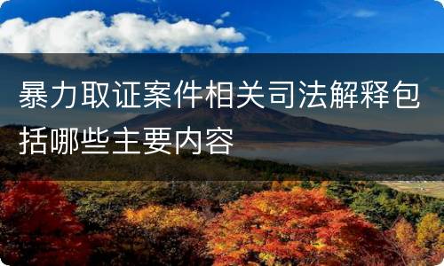 暴力取证案件相关司法解释包括哪些主要内容