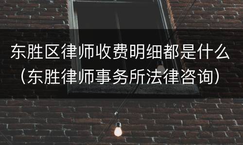 东胜区律师收费明细都是什么（东胜律师事务所法律咨询）