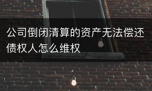 公司倒闭清算的资产无法偿还债权人怎么维权