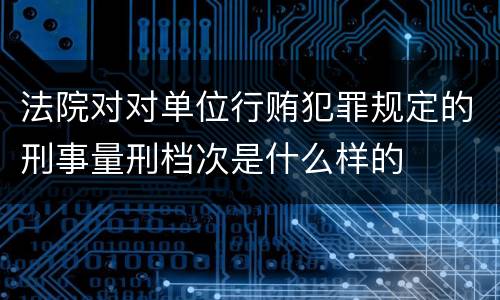 法院对对单位行贿犯罪规定的刑事量刑档次是什么样的