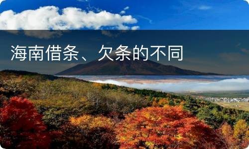 海南借条、欠条的不同