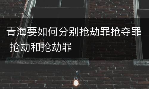 青海要如何分别抢劫罪抢夺罪 抢劫和抢劫罪