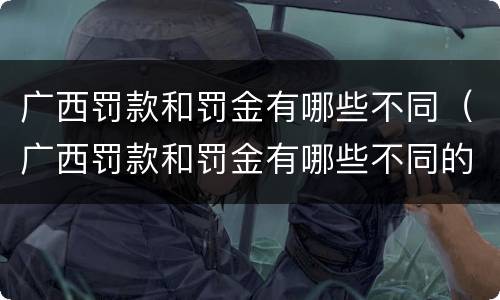 广西罚款和罚金有哪些不同（广西罚款和罚金有哪些不同的地方）