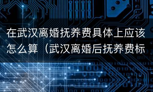 在武汉离婚抚养费具体上应该怎么算（武汉离婚后抚养费标准2020）