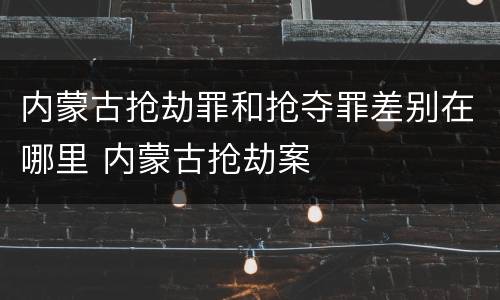 内蒙古抢劫罪和抢夺罪差别在哪里 内蒙古抢劫案