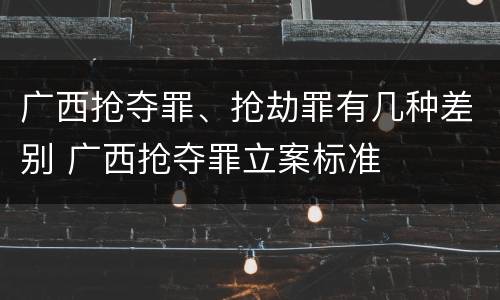 广西抢夺罪、抢劫罪有几种差别 广西抢夺罪立案标准