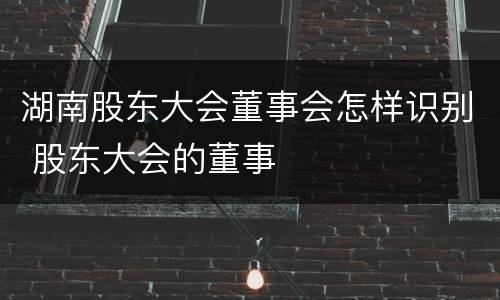 湖南股东大会董事会怎样识别 股东大会的董事