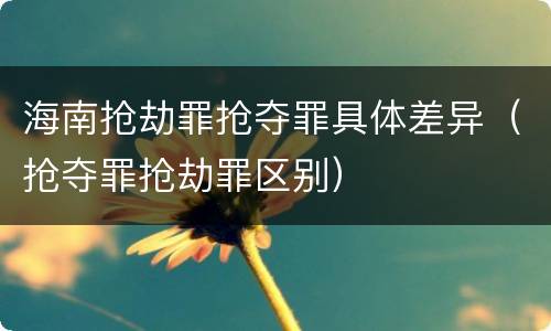 海南抢劫罪抢夺罪具体差异（抢夺罪抢劫罪区别）