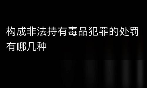 构成非法持有毒品犯罪的处罚有哪几种