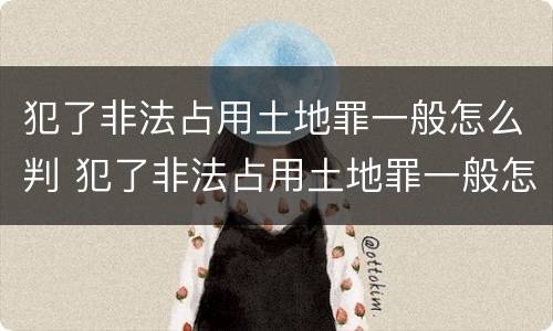 犯了非法占用土地罪一般怎么判 犯了非法占用土地罪一般怎么判的